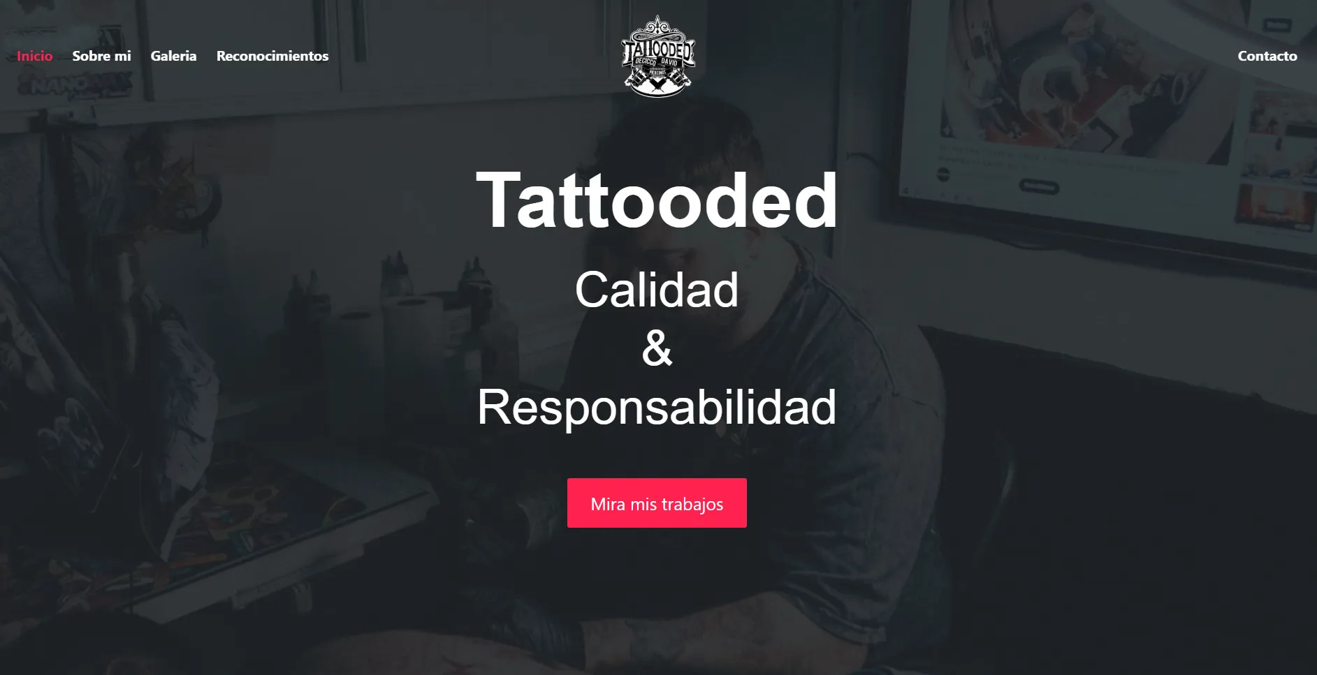 A screenshot of https://tattooded.netlify.app/